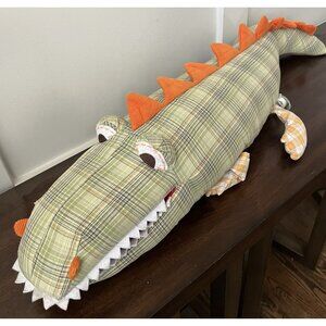 POTTERY BARN KIDS PBK Retired Soft  Madras Alligator Large Stuffed Animal Rare!